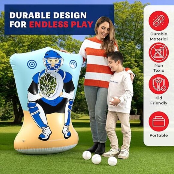 Inflatable Baseball Pitching Target for Kids, Double-Sided / NEW - Picture 2 of 3